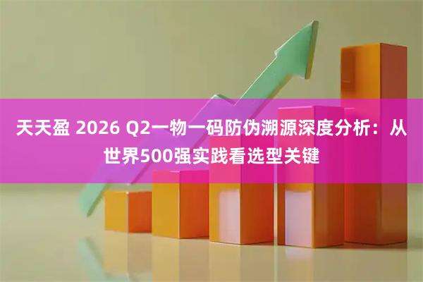 天天盈 2026 Q2一物一码防伪溯源深度分析：从世界500强实践看选型关键