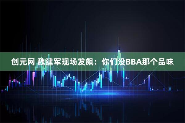 创元网 魏建军现场发飙：你们没BBA那个品味